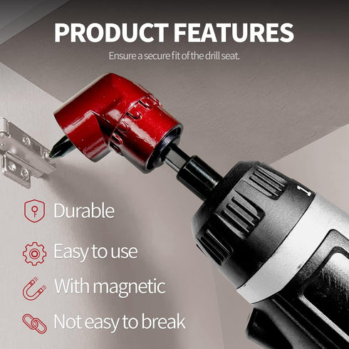 1/4 Inch 105 Degree Right Angle Driver Adapter, Hex Shank Power Screwdriver, Quick Change Magnetic Bit Socket