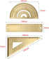 Golden Brass Triangle Ruler Set, Vintage 12cm Straight Ruler Protractor, Math Geometry Education Tool for Students and