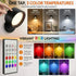 JKHTBDM 3 Dimmable, 360 (2 Pack) Wall Mounted Lights,Rechargeable RGB Color Changing Wall Sconces, Color Temps & Remote