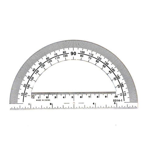 hand2mind Clear Plastic Student Math Protractor Set, Pack of 100 for Classroom