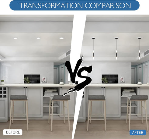 Room,1 Pack. Jolux J Pro Recessed Can Light Conversion Kit to Ceiling Light Fixture, Pendant & Hanging Light and Fan