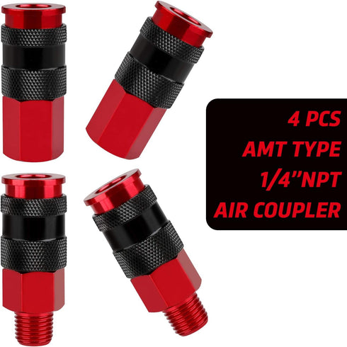 WYNNsky Universal Air Coupler and Industrial Air Plug Kit, 1/4 Inch Threads and Body Size, 14 Pieces Air Compressor Accessories by WYNNsky