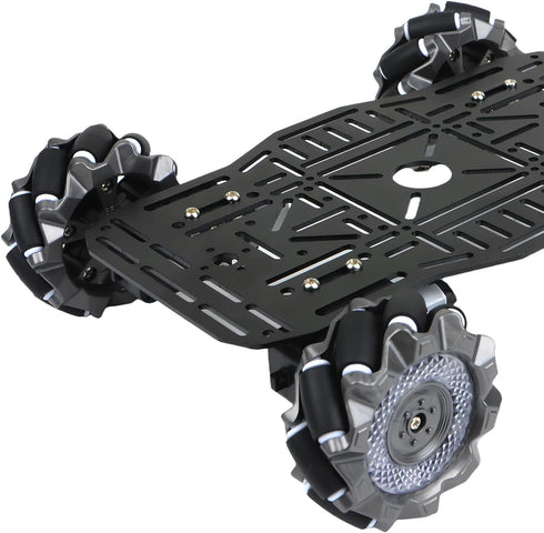 4WD 68mm Omnidirectional Robot Car Chassis Kit with Mecanum Wheels, TT Motor, Aluminum Alloy Metal Platform