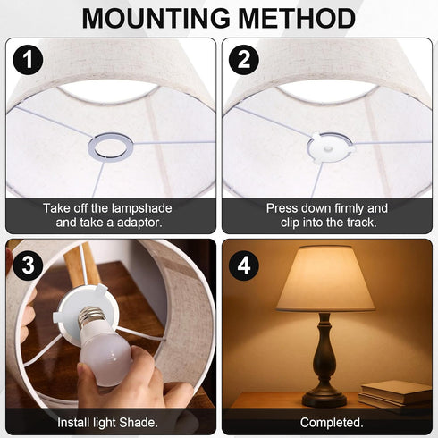 CTEAKOP 6 E27 Pcs Lamp Shade Adapter Ring, Lamp Shade Ring, Lamp Shade Adapter Ring Reducer, Plastic Lamp Shade Adapter