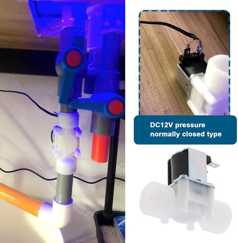 2Pcs Normally Closed Electrical Inlet Solenoid Water Valve, DC12V for Washing Machine Water Dispenser
