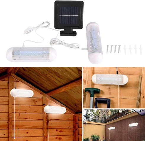 Solar Powered Shed Light Rechargeable Split with On Off Switch Indoor Solar Lights for Sheds Inside Solar Powered