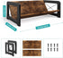 ELITEROO Desktop Bookshelf Organizer, Wood Slanted Desk Bookshelf, Small Tabletop Book Rack, Portable Mini Bookcase