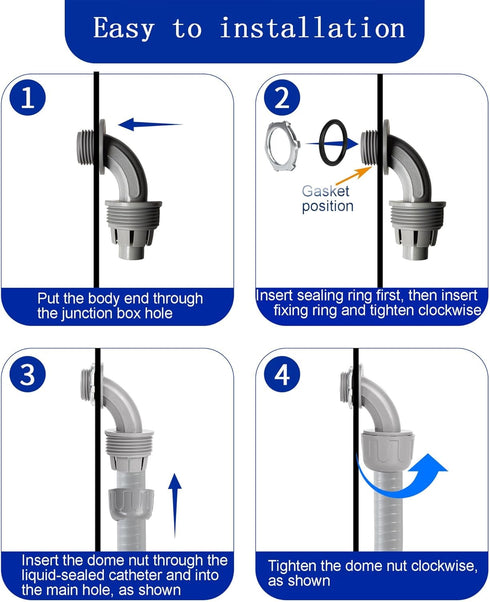 Yariwiz 1/2 Plastic Liquid Tight Conduit 90 Degree Elbow (20 Pack)