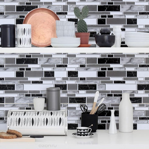 Livebor Peel and Stick Backsplash Wallpaper, 11.8inch x 196.8inch Tile Contact Paper for Kitchen Countertops
