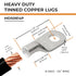 SELTERM 25pcs 8 AWG 1/4" Stud Marine Grade Tinned Copper Battery Cable Lugs, 8 Gauge Ring Terminals, UL Wire Lugs