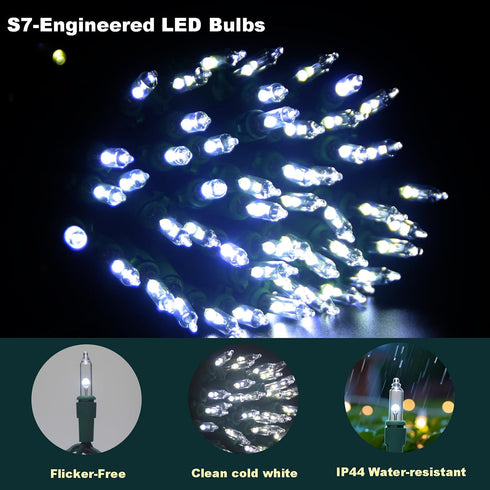 200 70FT LED Christmas String Lights, Cold White Green Wire Christmas String Lights for Indoor &Outdoor Holiday