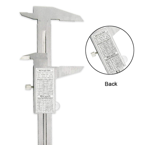 NORTOOLS Professional Vernier Caliper, Stainless Steel for Inside, Outside, Depth and Step Measurements, 6 Inch