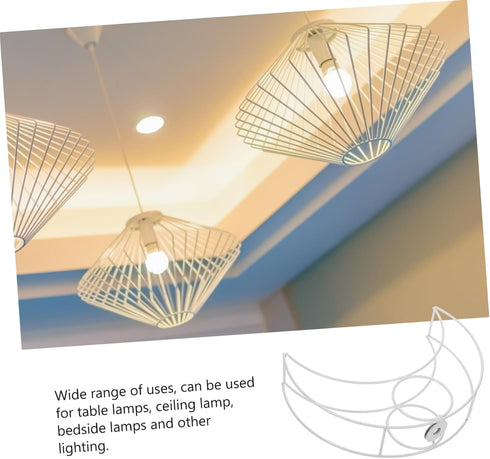 LIFKOME DIY Lamp Shades Desk Lamp Bracket, Metal Lampshade Frames for Table Lights, Moon Type Iron Cover Frames