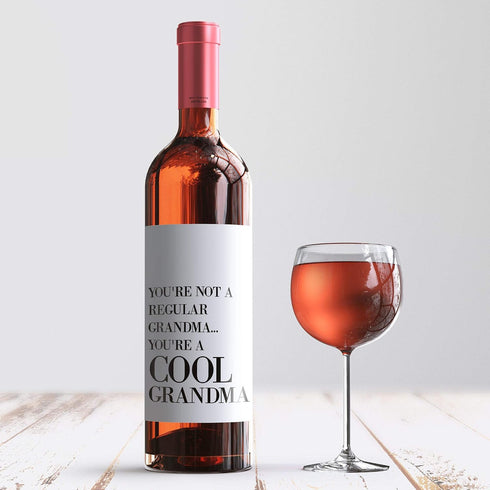 Funny Mother's Day Custom Wine Label & Card - Grandmother Inspired Bottle Decal & Greeting Card from Her Child