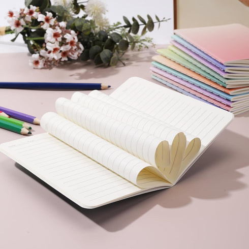 Ddaowanx Small Lined Notepads, Bulk Cute Mini Journals, 3.5 x 5.5 Inches, 72 Pages, Colorful Pocket Notebooks Set for