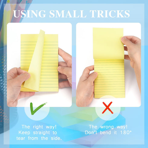 Early Buy Lined Sticky Notes, 6 Pads, 4x6, 45 Sheets/Pad, Bright Color Sticky Notes