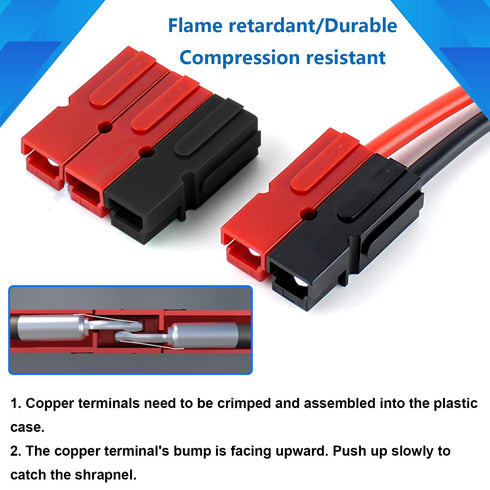 smseace 10Pairs 45Amp Power Connectors - 4-6mm² (10-12AWG) Quick Connect/Disconnect Power Pole Connectors for