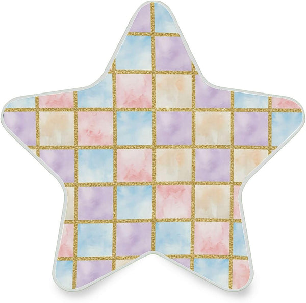 Burbuja Watercolor Checkered LED Night Light Plug into Wall 0.2W Star-Shaped Nightlight Dusk