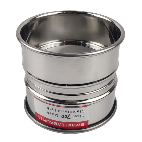 LABALPHA 700 Mesh Test Sieve, 4'' Diameter, 304 Stainless Steel Wire Cloth (0.023mm)