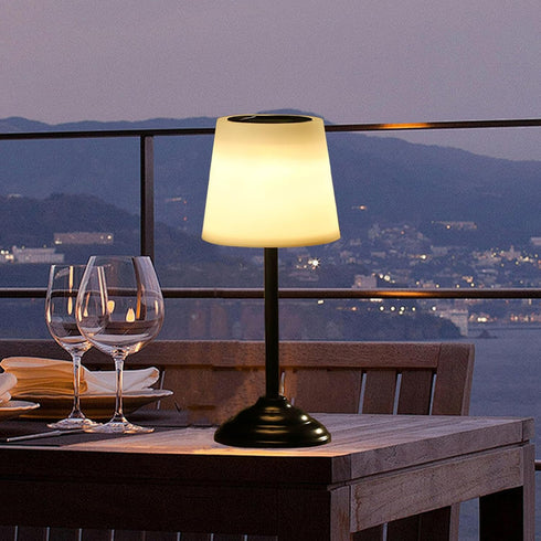 Solar Table Lamp Minimalist Desk Lamp for Nightstand Rechargeable Ambient Night Light