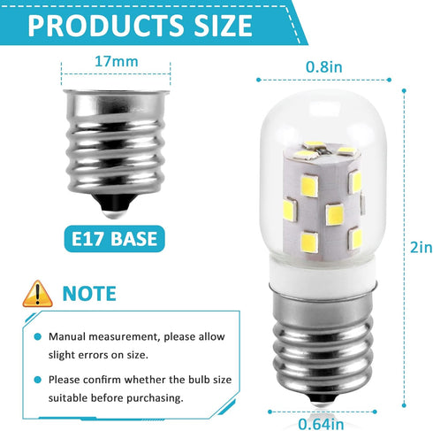 E17 LED Bulb Microwave Oven Light 8206232A 3W Super Power Saving Appliance Bulb 6000K Daylight White Pack of 4