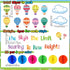TaoBary 84 Pcs 3D Hot Air Balloon Honeycomb Bulletin Board Set Hot Air Balloon Bulletin Board Cutouts Honeycomb Classroom Bulletin Board Decoration for School(Cool Balloon)
