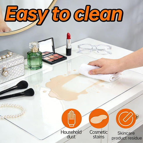 Generic Stand0.08in Office(20" 20") Clear Table Mat for Bedroom Dresser, Clear Desk Mat, Table Cover Protector for TV