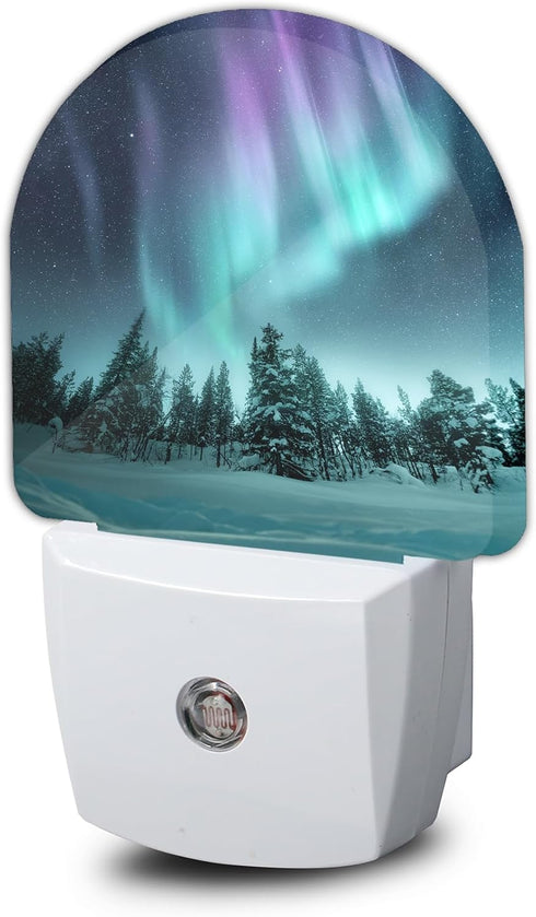 Gearsly Aurora Forest Night Light - LED Wall Sconce for Bedroom, Bathroom, Hallway,