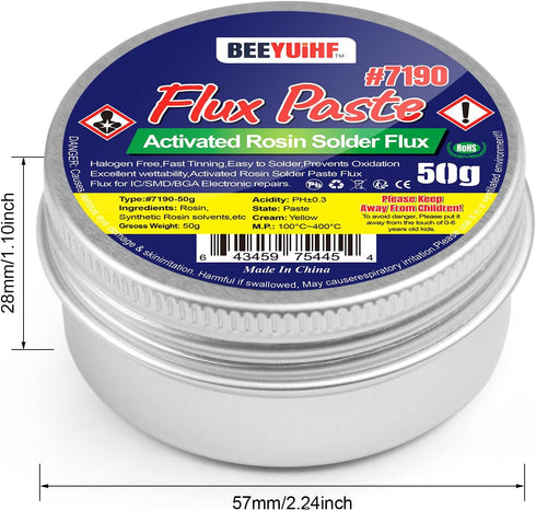 Rosin Solder Flux Paste, 1.76oz/50g, Flux for Soldering SMD BGA LED PCB IC CPU Electronic Repair & Soldering