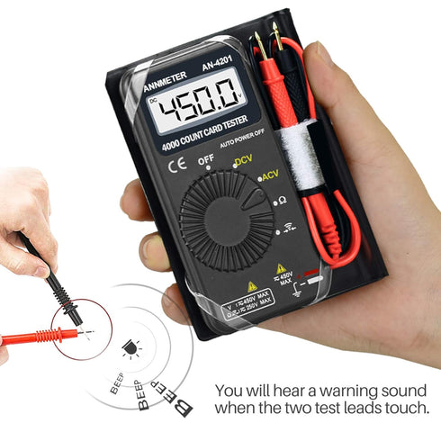 AIOMEST Digital Multimeter, Pocket Voltmeter Ohmmeter for Measuring AC&DC Voltage Resistance Continuity Buzzer Test