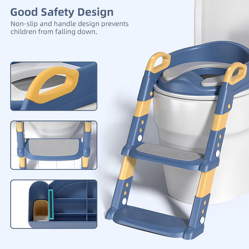 LOVEWE Toilet Potty Training Seat with Step Stool Ladder, Safe & Comfortable Potty Chair with Anti-Slip