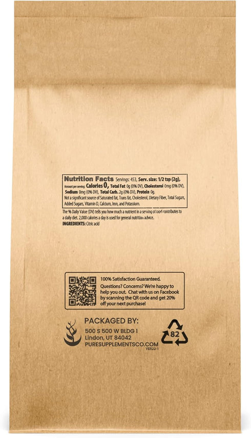 PURE ORIGINAL INGREDIENTS Citric Acid Powder (2 lb) Eco-Friendly Packaging, Natural, Food Safe