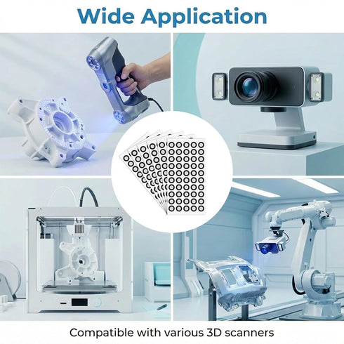 Ryetvok 300pcs 3D 3D 3D 3D Precision(10mm&6mm) Scanning Marker for Scanners, High Reflective Positioning Dots