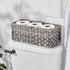 Counter 3 mDesign Rustic Farmhouse Woven Toilet Paper Holder Basket - Small Storage Organizer Tank Topper for Bathroom