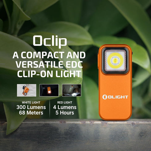 300 OLIGHT Oclip Rechargeable EDC Flashlight Lumens Dual Sources Compact Pocket Clip Light, Convenient USB C Charging