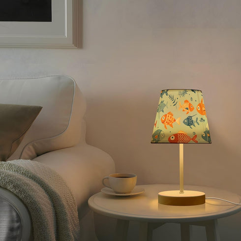 3 ALAZA Bedside Lamp Fish Blue Ocean Table Lamp for Bedroom Desk Lamp with USB Port LED Nightstand Color Temperatures
