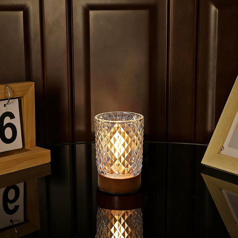 CZSHCKJYXGS Battery Operated Night Light with Timer, Aesthetic Cordless Battery Powered Decorative Glass