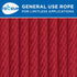 TECEUM 50 FT Cotton Rope 3/16 (5 mm) - Strong Braided Rope for Crafting, Camping, DIY, Indoor & Outdoor Use, Red