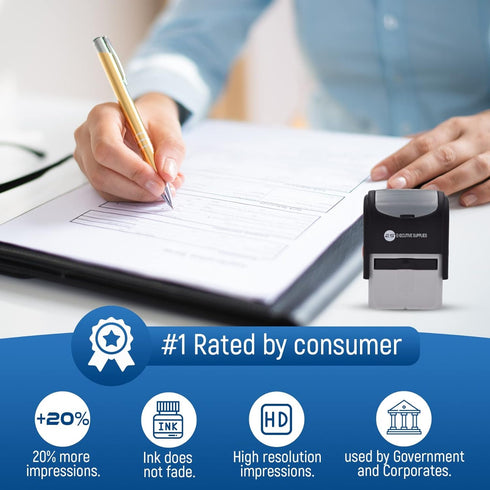 Paid Rubber Stamp Self Inking - Red Ink, Advanced Technology Office Stamps for Business and Personal Use
