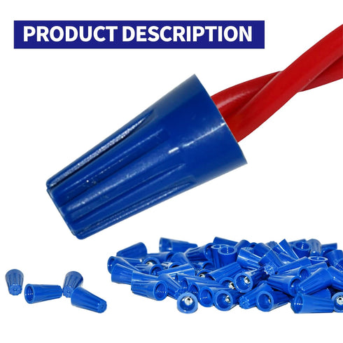 Eagles 100Pcs Twist on Wire Connectors - Blue #20 - #18 AWG Wire Cap Bulk with Spring Inserted, Easy Screw on Caps