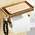 Vintage Toilet Paper Holder with Shelf,Aluminum Tissue Roll Wall Mounted,Toilet Shelf for Bathroom Accessories Mount