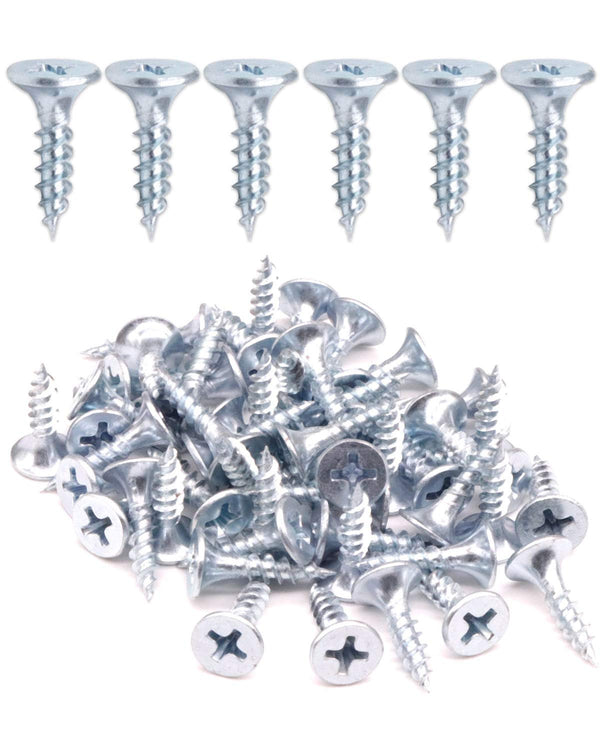 200pcs #6x5/8 Flat Head Phillips Drywall Screws, Fine Thread Sharp Point Wood Screws, Zinc Coated Carbon Steel