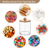 BTSKY 4 Pack PaperClip Holders with Bamboo Lid, Round Binder Holder for Desk, Clear Paper Clip Dispenser