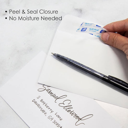BAZIC Self Seal White Envelope 3 5/8" x 6 1/2" #6, No Window Mailing Envelopes, Peel & Seal Mailer (100/Pack)