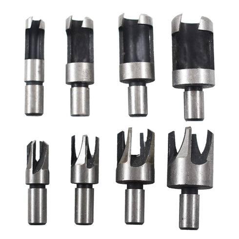 8-Pack Wood Hole Plug Cutter Set, High Carbon Steel Cutting Tools Cork Dowel Shank Drill Bit Knife, Fit for Woodworking Hole Saw Cutting 6MM 10MM 13MM 16MM (1/4 3/8 1/2 5/8)