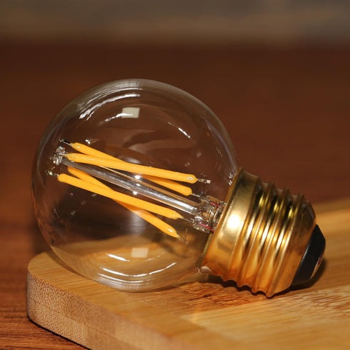 Vintage Non-Dimmable LED Bulbs, 6 Pack, G50 G16.5, 40W Equivalent, Soft Warm White 2700K, E26 Clear Glass