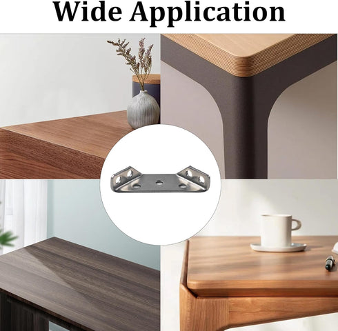 PDETVEO 10PCS Heavy-Duty Trapezoid Brackets, Stainless Steel Corner Braces, Triangle Support Connectors for Furniture