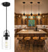 Farmhouse Pendant Light, Rustic Black Pendant Lights Kitchen Island Industrial Hanging Ceiling