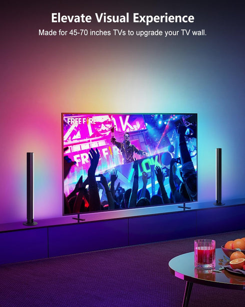 YULINKCO 16-Inch Smart RGB+IC LED Light Bar for Room, TV LED Backlight with Music Sync, Gaming Ambient Lighting