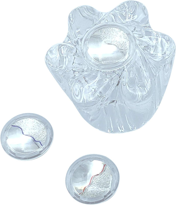 1 Piece Bathtub and Shower Petal Faucet Knob Replacement Trim Kit with 3 Piece Button Set, Clear Acrylic